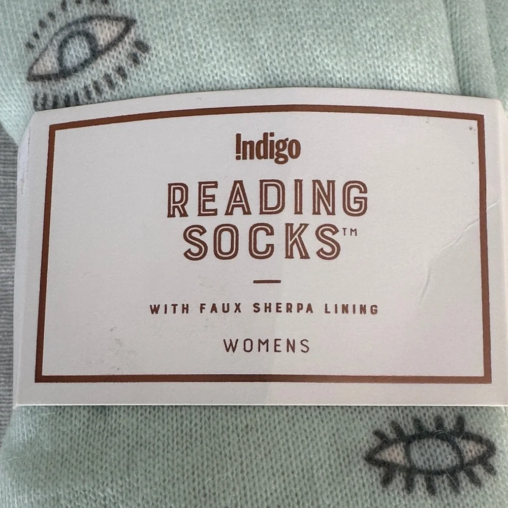 Indigo Reading Socks with Eye Print NWT OS